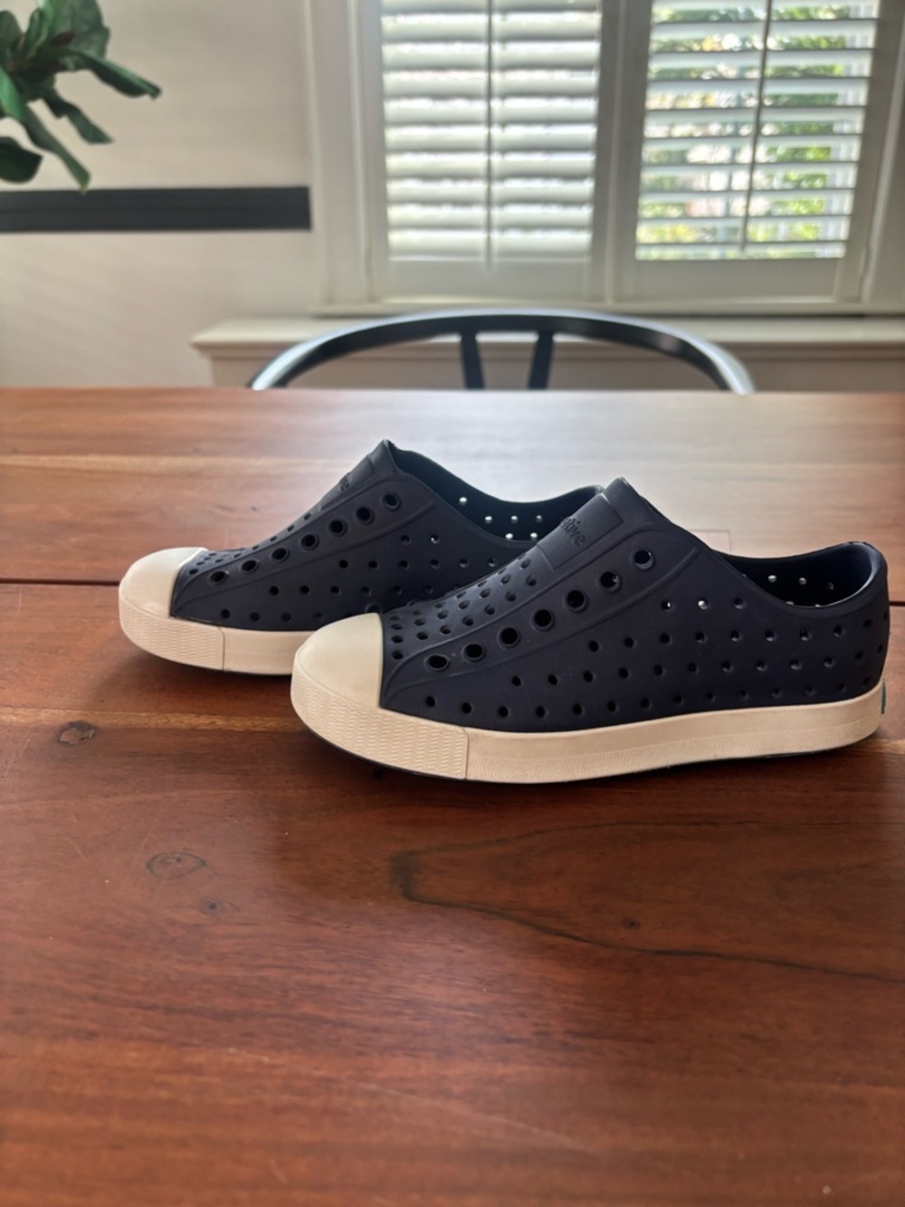 NATIVE Jefferson Slip-On Sneakers in Navy with White Toe Junior Size 1